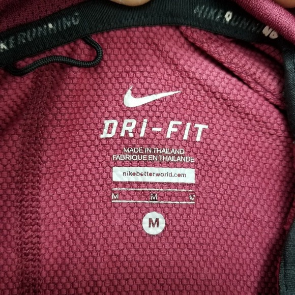 Nike Jacket‎ Womens Medium Red Pockets Full Zip Sweater Hooded Activewear - Picture 8 of 13